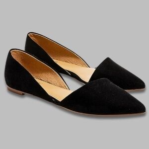 Serra Pointed Toe Flats Slip-On Cushioned Memory Foam Insole Black Women’s US 10